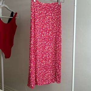 H&M floral skirt_CA 0-Fuchsia